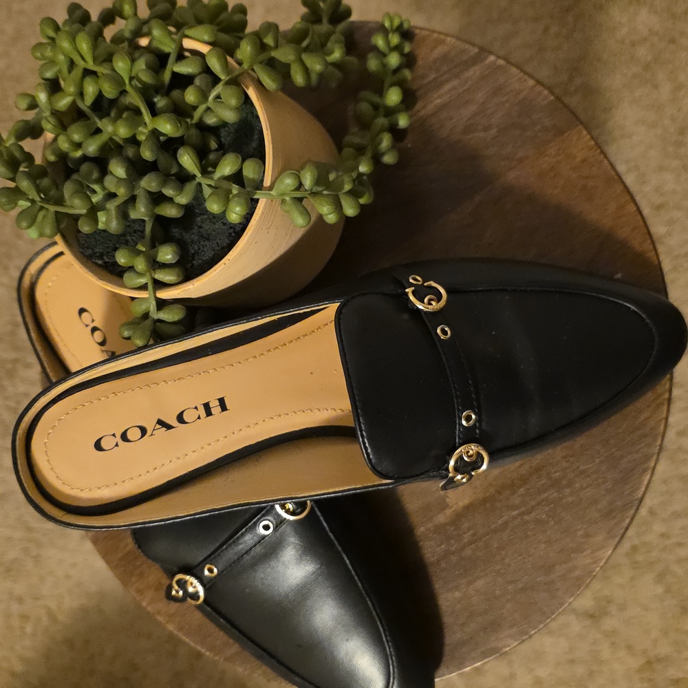 Coach Black Leather Women's Loafers